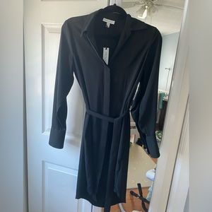 Black button down dress with tie